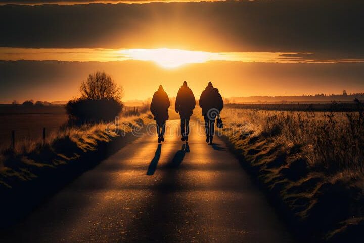 El destino nos unió: Cómo expresar que nuestro encuentro fue mágico 1 una imagen de dos personas caminando juntas en un hermoso paisaje al atardecer