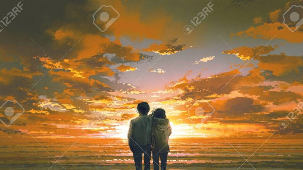 La importancia de expresar amor y gratitud: claves para una vida plena 1 una pareja sonriente abrazada en un hermoso paisaje al atardecer